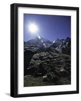 Sun Shines Over Flags, Nepal-David D'angelo-Framed Photographic Print