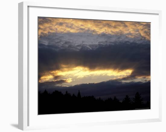 Sun Shines through the Clouds over Northern Forest, Maine, USA-Jerry & Marcy Monkman-Framed Photographic Print