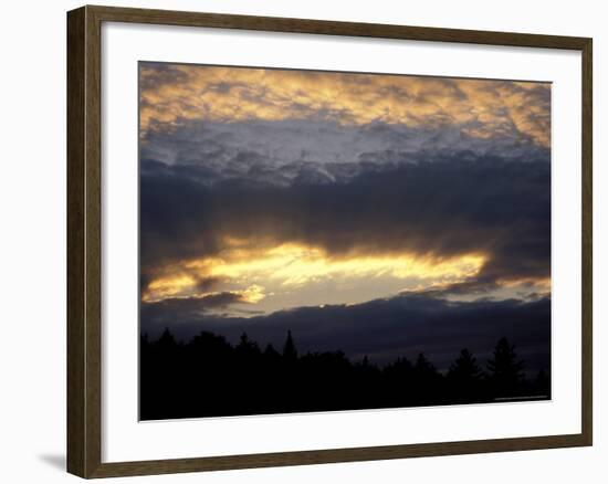 Sun Shines through the Clouds over Northern Forest, Maine, USA-Jerry & Marcy Monkman-Framed Photographic Print