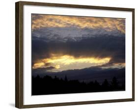 Sun Shines through the Clouds over Northern Forest, Maine, USA-Jerry & Marcy Monkman-Framed Photographic Print