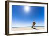 Sun shining over the lifeguard's cabin by the ocean, Morro Jable, Fuerteventura-Roberto Moiola-Framed Photographic Print