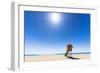 Sun shining over the lifeguard's cabin by the ocean, Morro Jable, Fuerteventura-Roberto Moiola-Framed Photographic Print