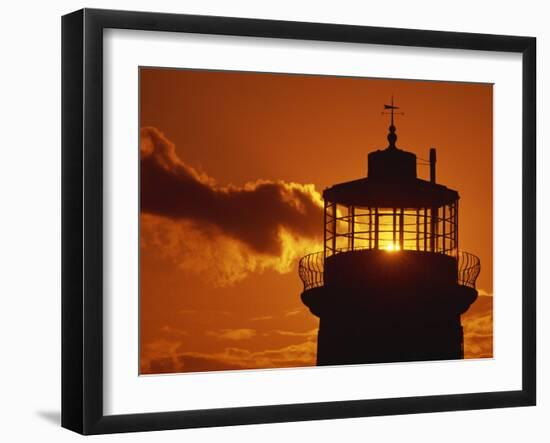 Sun Shining Through Lantern Room of Belle Tout, Beachy Head, Sussex, England, UK-Ian Griffiths-Framed Photographic Print