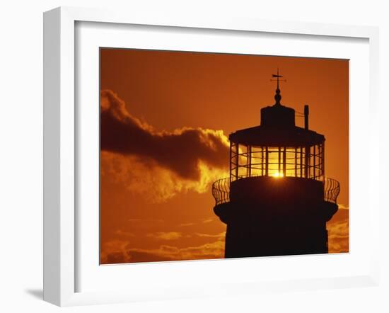 Sun Shining Through Lantern Room of Belle Tout, Beachy Head, Sussex, England, UK-Ian Griffiths-Framed Photographic Print