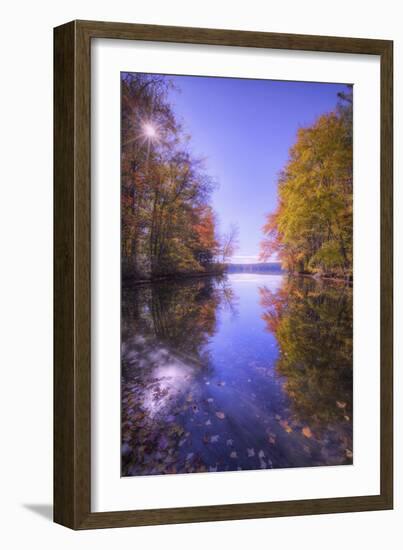 Sun Star and Autumn Reflections, New Hampshire-Vincent James-Framed Photographic Print