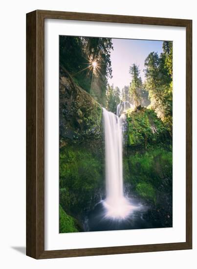 Sun Start at Panther Falls Columbia River Gorge, Washington-Vincent James-Framed Photographic Print