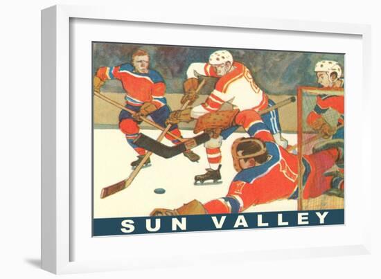 Sun Valley, Hockey Game-null-Framed Premium Giclee Print