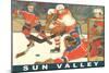 Sun Valley, Hockey Game-null-Mounted Premium Giclee Print