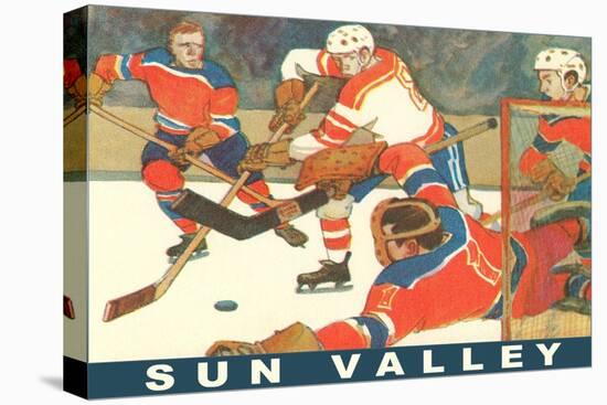 Sun Valley, Hockey Game-null-Stretched Canvas