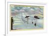 Sun Valley, ID - Sawtooth Mnts. Riding Ski Tramway up Dollar Mnt.-Lantern Press-Framed Premium Giclee Print