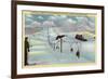 Sun Valley, ID - Sawtooth Mnts. Riding Ski Tramway up Dollar Mnt.-Lantern Press-Framed Premium Giclee Print