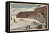 Sun Valley, ID - Ski Party at Lodge Sawtooth Mountains-Lantern Press-Framed Stretched Canvas