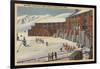 Sun Valley, ID - Ski Party at Lodge Sawtooth Mountains-Lantern Press-Framed Art Print