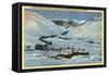 Sun Valley, ID - Winter Scene, Sun Valley Lodge & Challenger Inn-Lantern Press-Framed Stretched Canvas