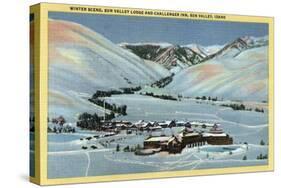 Sun Valley, ID - Winter Scene, Sun Valley Lodge & Challenger Inn-Lantern Press-Stretched Canvas