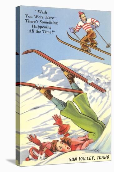 Sun Valley, Idaho, Cartoon Skiers-null-Stretched Canvas