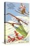 Sun Valley, Idaho, Cartoon Skiers-null-Stretched Canvas