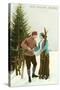 Sun Valley, Idaho, Couple with Skis-null-Stretched Canvas