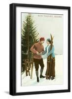 Sun Valley, Idaho, Couple with Skis-null-Framed Art Print