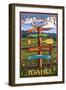 Sun Valley, Idaho - Destination Signpost-Lantern Press-Framed Art Print