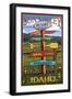 Sun Valley, Idaho - Destination Signpost-Lantern Press-Framed Art Print