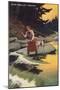 Sun Valley, Idaho, Fishing Woman with Pointer-null-Mounted Art Print