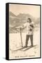 Sun Valley, Idaho, Girl Skiing with Cat-null-Framed Stretched Canvas