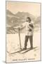 Sun Valley, Idaho, Girl Skiing with Cat-null-Mounted Art Print