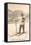 Sun Valley, Idaho, Girl Skiing with Cat-null-Framed Stretched Canvas