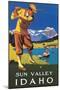 Sun Valley, Idaho, Golfing in Mountains-null-Mounted Art Print