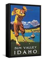 Sun Valley, Idaho, Golfing in Mountains-null-Framed Stretched Canvas