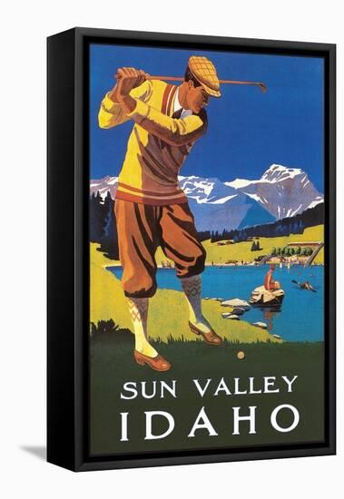 Sun Valley, Idaho, Golfing in Mountains-null-Framed Stretched Canvas
