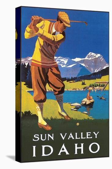 Sun Valley, Idaho, Golfing in Mountains-null-Stretched Canvas