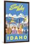 Sun Valley, Idaho, Graphic of Winter Resort Activities-null-Framed Art Print