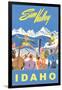 Sun Valley, Idaho, Graphic of Winter Resort Activities-null-Framed Art Print