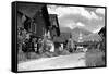 Sun Valley, Idaho - Main Street View of Challenger Inn-Lantern Press-Framed Stretched Canvas