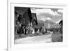 Sun Valley, Idaho - Main Street View of Challenger Inn-Lantern Press-Framed Premium Giclee Print