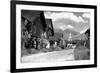 Sun Valley, Idaho - Main Street View of Challenger Inn-Lantern Press-Framed Premium Giclee Print