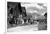 Sun Valley, Idaho - Main Street View of Challenger Inn-Lantern Press-Framed Art Print