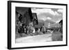 Sun Valley, Idaho - Main Street View of Challenger Inn-Lantern Press-Framed Art Print