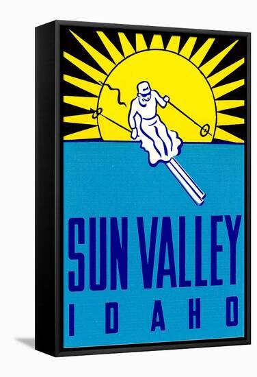 Sun Valley, Idaho, Skier Graphic-null-Framed Stretched Canvas