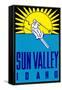 Sun Valley, Idaho, Skier Graphic-null-Framed Stretched Canvas