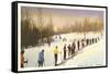 Sun Valley, Idaho, Skiers in Line-null-Framed Stretched Canvas