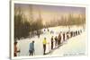 Sun Valley, Idaho, Skiers in Line-null-Stretched Canvas