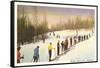 Sun Valley, Idaho, Skiers in Line-null-Framed Stretched Canvas