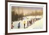 Sun Valley, Idaho, Skiers in Line-null-Framed Premium Giclee Print