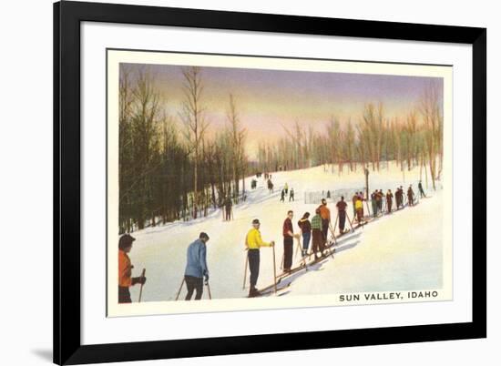 Sun Valley, Idaho, Skiers in Line-null-Framed Premium Giclee Print