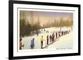 Sun Valley, Idaho, Skiers in Line-null-Framed Premium Giclee Print