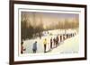 Sun Valley, Idaho, Skiers in Line-null-Framed Art Print