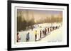 Sun Valley, Idaho, Skiers in Line-null-Framed Art Print